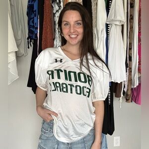 Under Armour Bonita Football Mesh Jersey Top White Size L